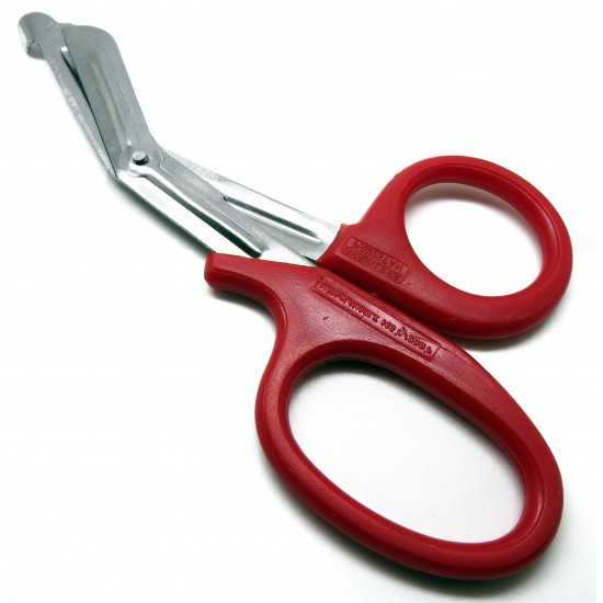 Scissors for perforated channels, blue-red handle 275mm, with
